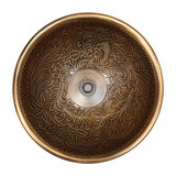 Linkasink B025 AB Small Round Botanical Bowl Drop in Lavatory or Vessel Sink Antique Bronze  14" X 6.5" Od