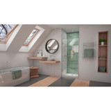 DreamLine Unidoor-LS 33-34 in. W x 72 in. H Frameless Hinged Shower Door in Brushed Nickel