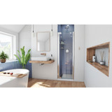 DreamLine Elegance Plus 34-34 1/2 in. W x 72 in. H Frameless Pivot Shower Door in Chrome