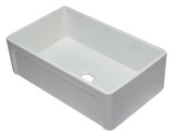 Alfi AB3320SB-W 33" x 21" White Reversible Single Fireclay Farmhouse Kitchen Sink