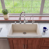 Alfi AB3322DI-B Biscuit 33" x 22" Single Bowl Drop In Granite Composite Kitchen Sink