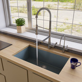 ALFI Titanium 33" x 20" Single Bowl Undermount Granite Composite Kitchen Sink - AB3322UM-T