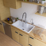 ALFI White 35" x 20" Drop-In Single Bowl Granite Composite Kitchen Sink - AB3520DI-W