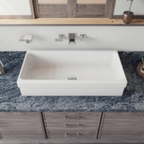 ALFI 36" x 18" White Above Mount Fireclay Bath Trough Sink - AB36TR