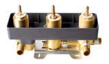 ALFI Black Matte 3-Way Thermostatic Valve Shower Mixer Faucet - Round Knobs - AB4001-BM