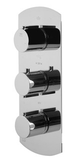ALFI Polished Chrome Concealed 4-Way Thermostatic Valve Shower Mixer Faucet - Round Knobs - AB4101-PC