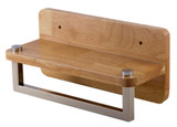 ALFI 12" Small Wooden Shelf with Chrome Towel Bar Bathroom Accessory - AB5510