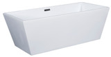 Alfi AB8833 59 inch White Rectangular Acrylic Free Standing Soaking Bathtub