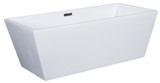 ALFI 59 inch White Rectangular Acrylic Free Standing Soaking Bathtub - AB8833