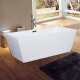 ALFI 59 inch White Rectangular Acrylic Free Standing Soaking Bathtub - AB8833