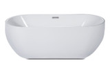 ALFI 59 inch White Oval Acrylic Free Standing Soaking Bathtub - AB8838