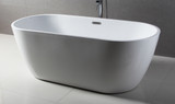 Alfi AB8839 67 inch White Oval Acrylic Free Standing Soaking Bathtub
