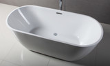 Alfi AB8839 67 inch White Oval Acrylic Free Standing Soaking Bathtub