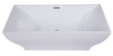 Alfi AB8840 67 inch White Rectangular Acrylic Free Standing Soaking Bathtub