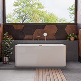 ALFI 59 inch White Rectangular Acrylic Free Standing Soaking Bathtub - AB8858