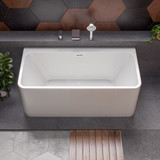 ALFI 59 inch White Rectangular Acrylic Free Standing Soaking Bathtub - AB8858
