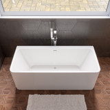 ALFI 67 inch White Rectangular Acrylic Free Standing Soaking Bathtub - AB8859