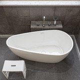 Alfi AB8861 59 inch White Oval Acrylic Free Standing Soaking Bathtub