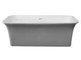 ALFI AB9942 67" White Rectangular Solid Surface Smooth Resin Soaking Bathtub