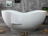 Alfi AB9949 66" White Solid Surface Smooth Resin Soaking Bathtub