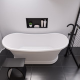 Alfi 67" White Matte Pedestal Solid Surface Resin Bathtub