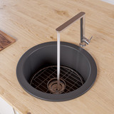 ALFI Black Matte Round 18" x 18" Undermount / Drop In Fireclay Bar / Prep Sink - ABF1818R-BM
