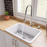 Alfi White 27" x 18" Fireclay Undermount / Drop In Firelcay Kitchen Sink