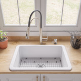 ALFI White 27" x 18" Fireclay Undermount / Drop In Firelcay Kitchen Sink