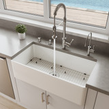 ALFI 36" x 18" White Thin Wall Single Bowl Smooth Apron Fireclay Kitchen Farm Sink - ABF3618-W