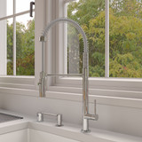 ALFI Polished Chrome Pullout Spray Commercial Spring Spout Kitchen Faucet - ABKF3732-PC