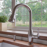 ALFI Brushed Nickel Traditional Gooseneck Pull Down Kitchen Faucet - ABKF3783-BN