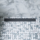 ALFI 24" Black Matte Stainless Steel Linear Shower Drain with Solid Cover - ABLD24B-BM
