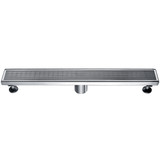 ALFI 24" Modern Stainless Steel Linear Shower Drain with Groove Lines - ABLD24D