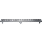 ALFI 36" Modern Stainless Steel Linear Shower Drain with Groove Holes - ABLD36C-BSS