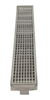 ALFI 36" Modern Stainless Steel Linear Shower Drain with Groove Lines - ABLD36D