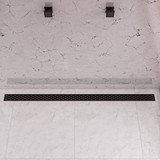Alfi 59" Black Matte Stainless Steel Linear Shower Drain with Groove Holes