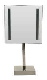 ALFI Brushed Nickel Tabletop Square 8" 5x Magnifying Cosmetic Mirror with Light - ABM8FLED-BN