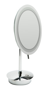 ALFI Chrome Tabletop Round 9" 5x Magnifying Cosmetic Mirror with Light - ABM9FLED-PC