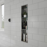 ALFI 8 x 36 Polished Stainless Steel Vertical Triple Shelf Bath Shower Niche - ABN0836-PSS