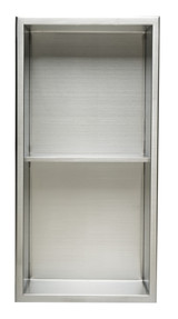 ALFI 12 x 24 Brushed Stainless Steel Vertical Double Shelf Bath Shower Niche - ABN1224-BSS