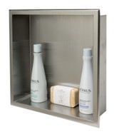 ALFI 16 x 16 Brushed Stainless Steel Square Single Shelf Bath Shower Niche - ABN1616-BSS