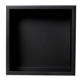 ALFI 12" x 12" Black Matte Stainless Steel Square Single Shelf Bath Shower Niche - ABNC1212-BLA