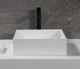 Alfi 14" Square White Matte Solid Surface Resin Surface Mount Vessel Sink