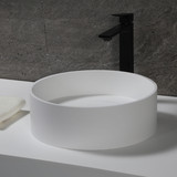 ALFI 15" Round White Matte Solid Surface Resin Surface Mount Vessel Sink - ABRS15R