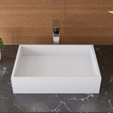 Alfi 20" x 14" White Matte Solid Surface Resin Surface Mount Vessel Sink