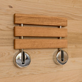 ALFI Polished Chrome 16" Folding Teak Wood Shower Seat Bench - ABS16R-PC