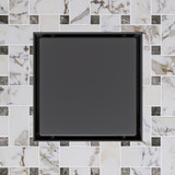 ALFI 5" x 5" Black Matte Square Stainless Steel Shower Drain with Solid Cover - ABSD55B-BM