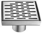 Alfi ABSD55C 5" x 5" Modern Square Stainless Steel Shower Drain with Groove Holes