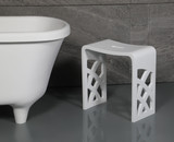ALFI Designer White Matte Solid Surface Resin Bathroom / Shower Stool - ABST88