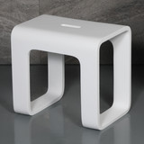 Alfi White Matte Solid Surface Resin Bathroom / Shower Stool